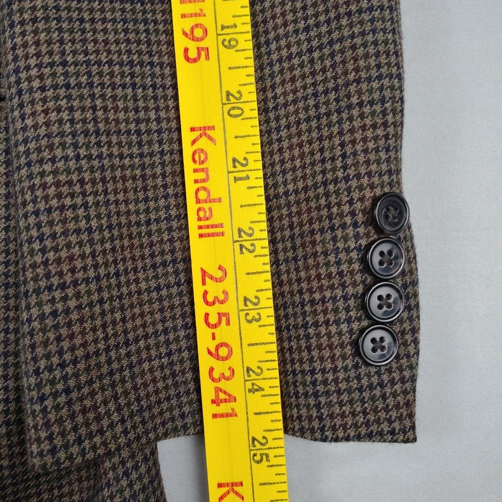 Lauren Ralph Lauren Sport Coat Men's 40R 100% Wool Brown Houndstooth Blazer